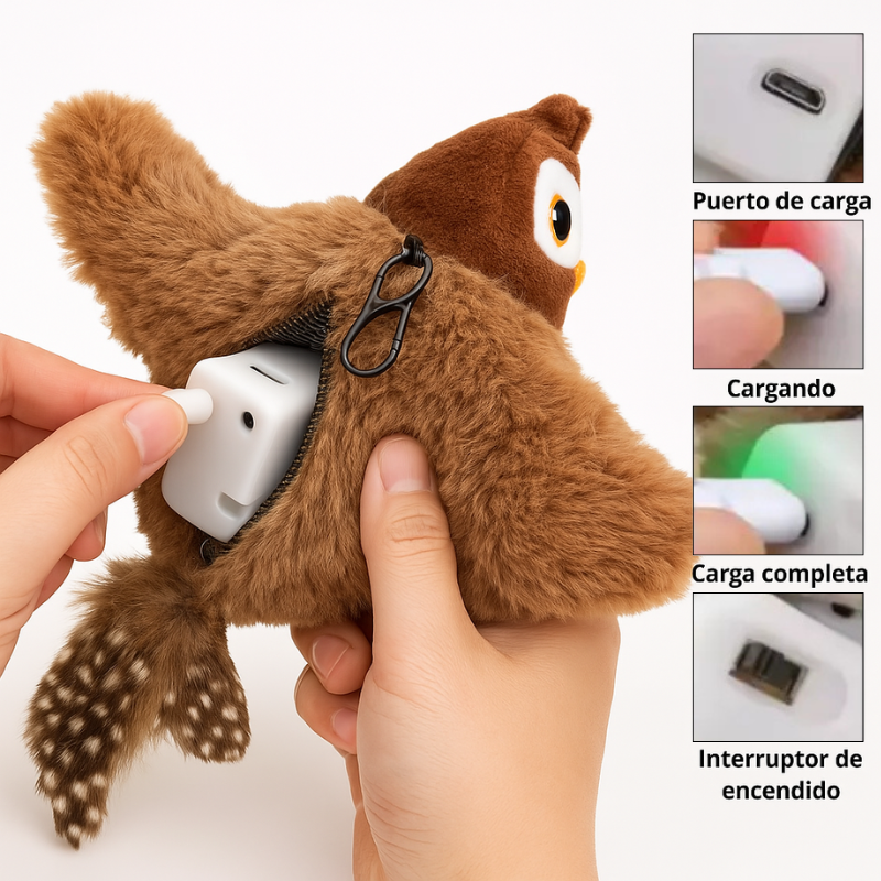Pájaro interactivo para gatos y perros